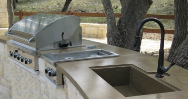 outdoor bbq concrete countertop