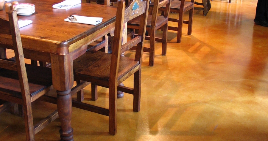 stained concrete restaurant