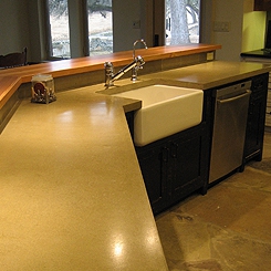 Kitchen polished concrete countertop