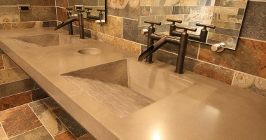 concrete bathroom counter